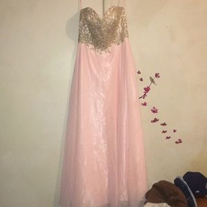 Soft pink dress with gold top